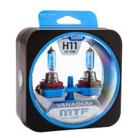 Автомобильные галогеновые лампы MTF Light серия VANADIUM H11, 12V, 55W, комплект (2шт.)